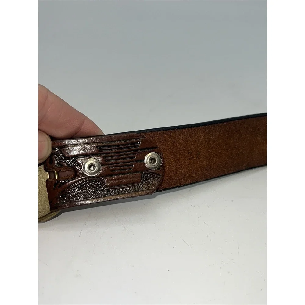 Shambu‎ Mexico Eagle Leather Belt And Brass Buckle 35